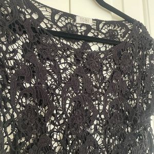 Tobi black lace top, size medium